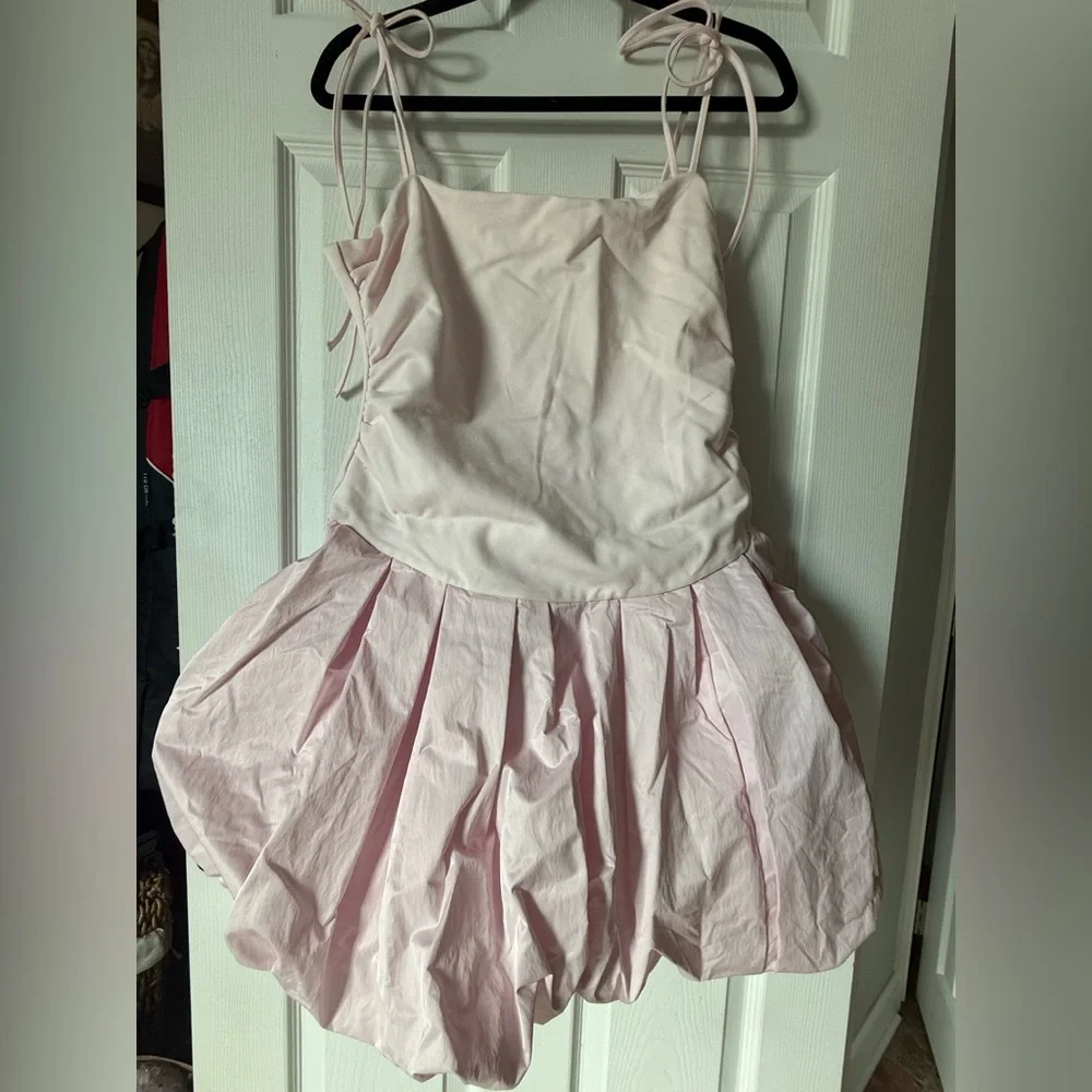 FREE PEOPLE  Genevieve Mini Dress Size L In Blossom Pink - Picture 12 of 13